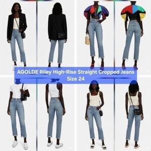 AGOLDE Riley High-Rise Straight Cropped Jeans Size 24